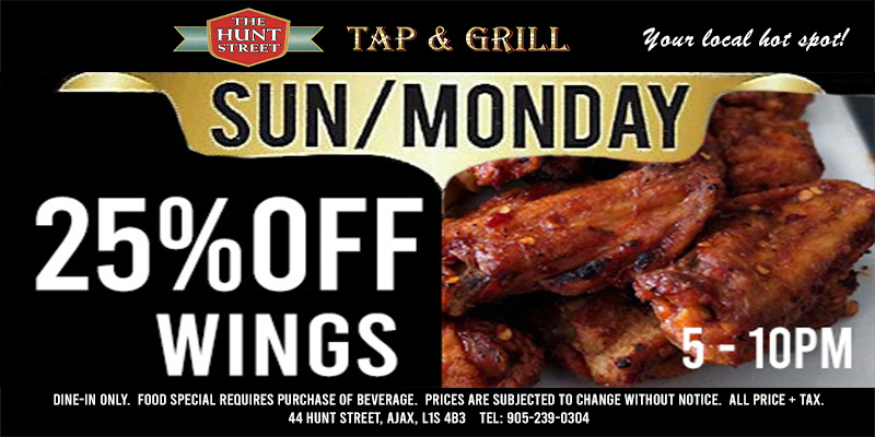 Sunday and Monday Wings Special